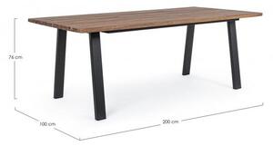 Tavolo Oslo Antracite/Naturale 200x100 cm in Legno