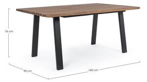 Tavolo Oslo Antracite/Naturale 160x90 cm in Legno