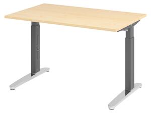 Scrivania bümö serie XB - Decorazione: acero, dimensioni: 120 x 80 cm, struttura: grafite/alluminio lucido