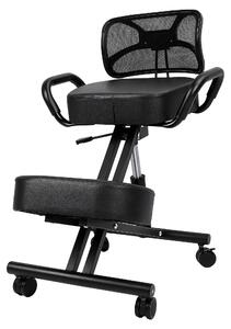 Sedia ergonomica per le ginocchia, dotata di rotelle e schienale in rete, regolabile