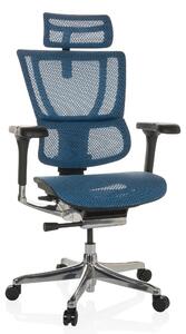 Sedia da ufficio ergonomica con supporto lombare, rete blu