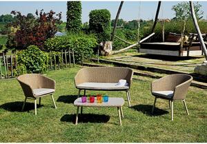 Set da Giardino in Wicker e Alluminio Vorghini Malaga Grigio