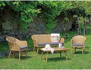 Set da Giardino in Wicker e Alluminio Vorghini Pamplona Grigio