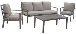 Set Salotto da Giardino in Alluminio Malibù Grigio