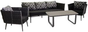 Set Salotto da Giardino in Alluminio San Diego Grigio