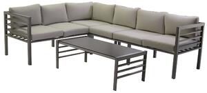 Set Salotto da Giardino in Alluminio Malibù Grigio