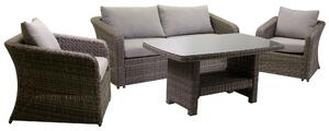 Set Salotto da Giardino in Polyrattan Atlanta Grigio
