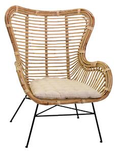 Poltrona da Giardino in Rattan con Cuscino 74x61H88cm Osaka Naturale