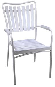 Poltrona da Giardino in Polywood con Schienale Svasato 55x63H93cm Creta Bianca