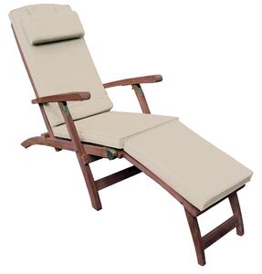 Poltrona Prendisole da Giardino in Legno Teak con Cuscino Vorghini Steamer