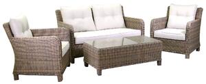 Set da Giardino Divano 2 Poltrone e Tavolino in Polyrattan Baltimora