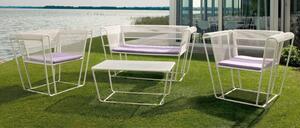 Set da Giardino Divano 2 Poltrone e Tavolino in rete Stirata Ranieri Royal