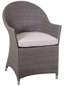Poltrona da Giardino in Polyrattan con Cuscino Atlanta Grigia