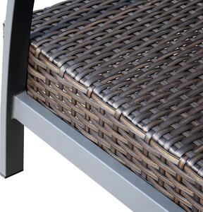 Set Salotto da Giardino in Rattan Sintetico Divano e Poltrone con Cuscini Marrone e Beige