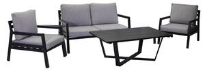 Set Salotto da Giardino in Alluminio Divano 2 Poltrone e Tavolino Irvine Grigio