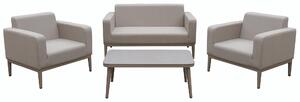 Set Salotto da Giardino in Tessuto Divano 2 Poltrone e Tavolino Bauer Vienna Beige