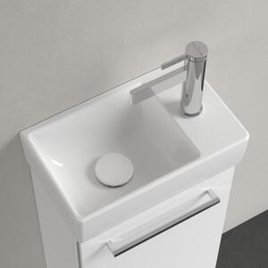 Lavabo Villeroy & Boch Avento 43003L, 360 x 220 mm, rettangolare, vasca a sinistra, 1 foro per rubinetto, foro centrale, senza troppopieno, bianco alpino, 1 pz