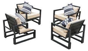 Set 4 Poltrone Eleganti da Esterno di Alta Qualità con Cuscini 70.6x83.1x81 cm