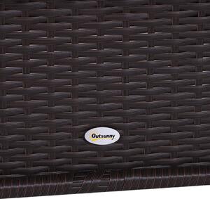 Set Salotto da Giardino in Rattan Sintetico 2 Divani e Tavolino Marrone