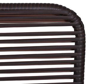 Set Salotto da Giardino in Rattan Sintetico Divano e Tavolino Marrone