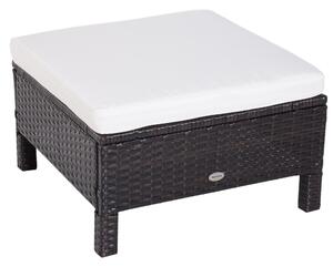 Set Salotto da Giardino in Rattan Sintetico Divano 2 Poltrone e Tavolino Nero