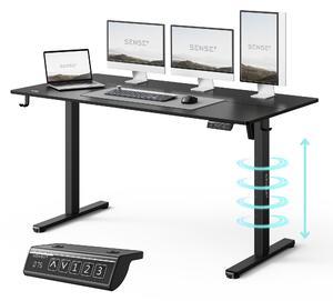 SENSE7 NOJO LIGHT Scrivania regolabile in altezza elettricamente 140x70 cm Nero Tavolo da gaming Tavolo da computer Scrivania in piedi Memory Tavolo da lavoro Configurazione PC