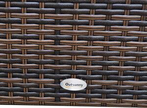 Set Salotto da Giardino in Rattan Sintetico 2 Divani 4 Poltrone e 2 Tavolini Marrone