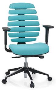 Hjh OFFICE Sedia da ufficio professionale ERGO LINE II Sedia da scrivania ergonomica con braccioli Tessuto turchese Sedia girevole per ufficio, casa