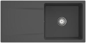Lavello Villeroy&Boch con scolapiatti a sinistra, Siluet 60 Flat Graphite 980x490 mm, incl. set di scarico con comando manuale