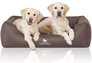 Letto ortopedico per cani Leon in velluto XL grigio-marrone