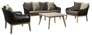 Set Salotto da Giardino in Alluminio Divano 2 Poltrone e Tavolino Vorghini Sanremo