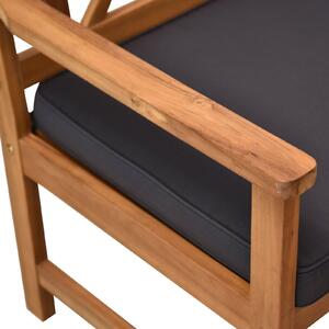 Set Salotto da Giardino in Legno Divano 2 Poltrone Montana Marrone e Grigio