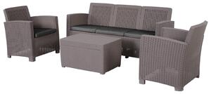 Set da Giardino Divano 2 Poltrone 1 Tavolino Friendly Grigio