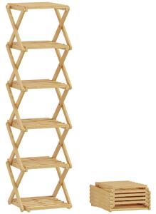 HOMCOM Scarpiera ripiegabile, porta-scarpe con 6 ripiani in bambù, per max. 9 paia di scarpe, 30 x 29 x 108 cm, Naturale | Aosom Italy
