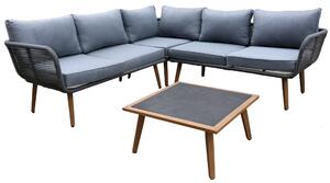 Set Salotto da Giardino in Alluminio Divano Angolare e Tavolino Vorghini Corner Oslo