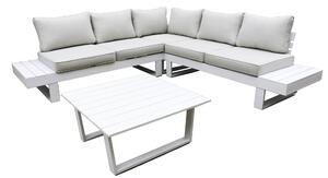 Set Salotto da Giardino in Alluminio Divano Angolare e Tavolino Vorghini Corner Bergen