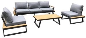 Set Salotto da Giardino in Alluminio Divano 2 Poltrone e Tavolino Vorghini Amburgo