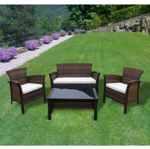 Salotto Completo Alaska in Polirattan per Arredo Esterno Casa Giardino