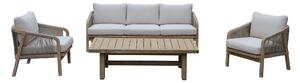 Set Salotto da Giardino in Alluminio Divano 2 Poltrone e Tavolino Vorghini Lipsia