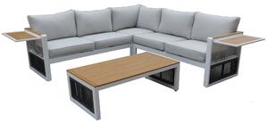 Set Salotto da Giardino in Alluminio Divano Angolare e Tavolino Vorghini Corner Odense