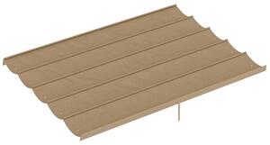 Outsunny Tetto per Gazebo Pergola con 10 Fori di Drenaggio in Poliestere, 350x260 cm, per Pergola 4x3m, Marrone Chiaro | Aosom Italy