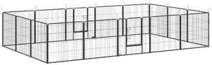 PawHut Recinto per cuccioli, 16 pezzi recinto pieghevole con porta per cani piccoli e medi, 3,2 x 3,2 x 0,8 m, Grigio | Aosom Italy