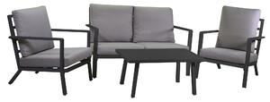 Set Salotto da Giardino Divano 2 Poltrone e Tavolino in Alluminio Boston Antracite