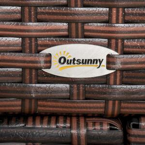 Divano da Esterno 3 Posti 220x68x62 cm in Rattan Marrone