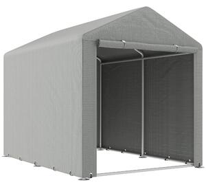 Outsunny Capanno Porta Attrezzi e Tenda Garage per Bici e Moto con Copertura Anti-UV, 1.6x2m, Grigio Chiaro | Aosom Italy