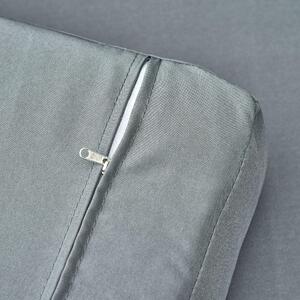Divano 2 Posti da Giardino con Contenitore e Pouf in Rattan Grigio