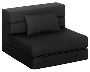 HOMCOM Poltrona convertibile 1 posto poltrona-letto pieghevole, cuscino incluso, per ospiti, soggiorno, piccoli spazi, portata 120 kg, nero | Aosom Italy