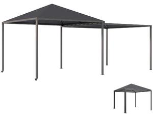 Gazebo da Giardino Estensibile 295-560x295x275 cm Copertura in Poliestere UPF30+ con Ruote Grigio