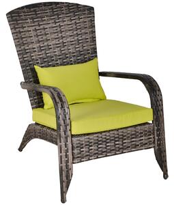 Poltrona da Giardino 65x86x90 cm in Rattan Sintentico Grigia
