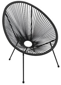 Poltrona da Giardino 70x68x83 cm in Rattan Sintentico Nera